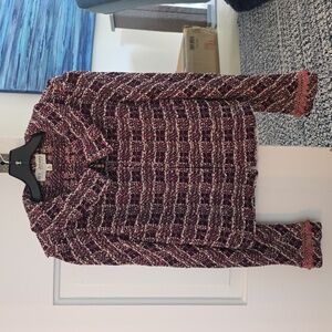 GORGEOUS St. John Collection Purple Tweed Zip Front Jacket XS 2